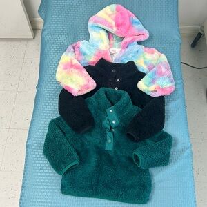 Jackets, 2 fleece pullovers and 1 fleece hoodie size 4t girls